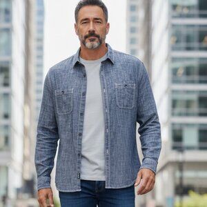 INC International Concepts Men’s Chambray Button-Down Shirt | XL | 100% Cotton